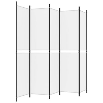 Kamerscherm met 5 panelen 250x220 cm stof wit 5