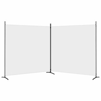 Kamerscherm met 2 panelen 348x180 cm stof wit 4