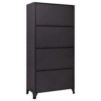 Lockerkast 90x45x180 cm staal antracietkleurig en rood 4