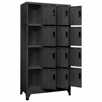 Lockerkast 90x45x180 cm staal antracietkleurig 3