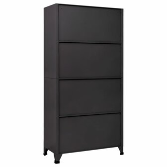 Lockerkast 90x45x180 cm staal antracietkleurig en rood 5