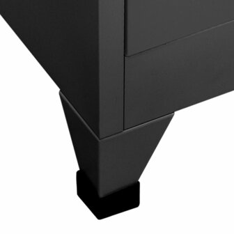 Lockerkast 90x40x180 cm staal antracietkleurig 6