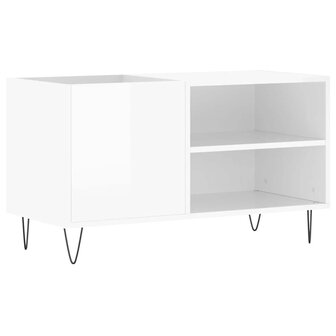 Platenkast 85x38x48 cm bewerkt hout hoogglans wit 2