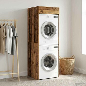 Wasmachinekast Oudhout 67,5 x 68 x 200 cm Bewerkt hout 4