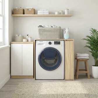 Wasmachinekast met opslag Sonoma 87 x 60 x 89 cm Bewerkt hout 1