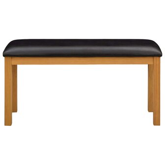 Eetbank 95 x 32 x 45 cm Massief Eikenhout Zwart 3
