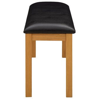 Eetbank 95 x 32 x 45 cm Massief Eikenhout Zwart 4
