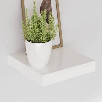 Wandschap zwevend 23x23,5x3,8 cm MDF hoogglans wit 4