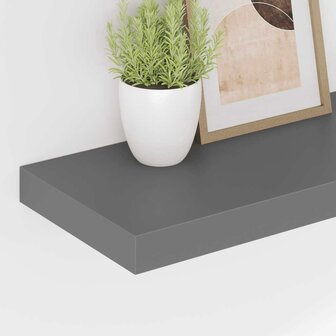 Wandschap zwevend 60x23,5x3,8 cm MDF hoogglans grijs 4