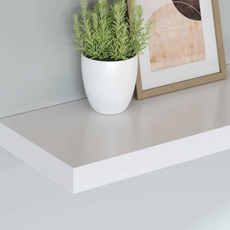 Wandschap zwevend 90x23,5x3,8 cm MDF wit 4