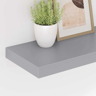 Wandschap zwevend 60x23,5x3,8 cm MDF grijs 4