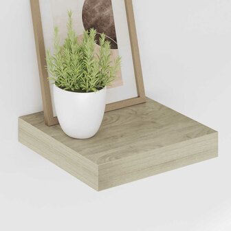 Wandschap zwevend 23x23,5x3,8 cm MDF eikenkleur 4