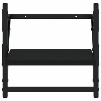 Wandschappen met stangen 2 st 30x25x30 cm zwart 5