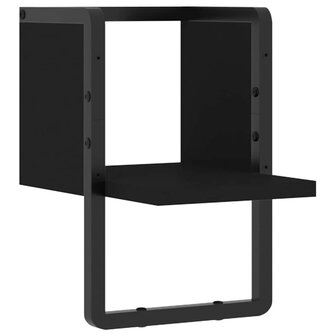 Wandschap met stang 20x25x30 cm zwart 2