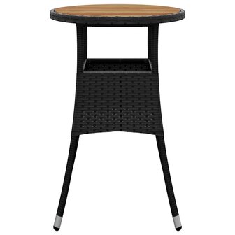 Tuintafel &amp;Oslash;60x75 cm acaciahout en poly rattan zwart 3