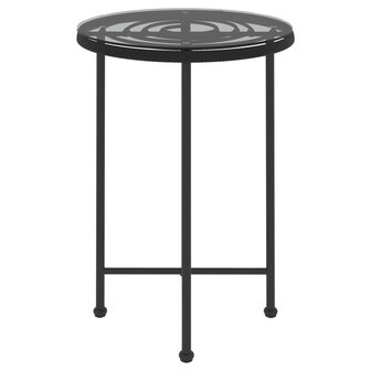 Eettafel &amp;Oslash;55 cm gehard glas en staal zwart 3
