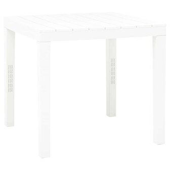 Tuintafel met 2 banken kunststof wit 4