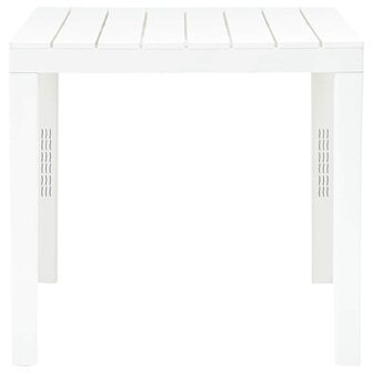 Tuintafel met 2 banken kunststof wit 5