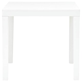 Tuintafel met 2 banken kunststof wit 6