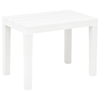 Tuintafel met 2 banken kunststof wit 7