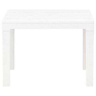 Tuintafel met 2 banken kunststof wit 8