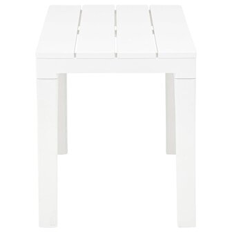 Tuintafel met 2 banken kunststof wit 9