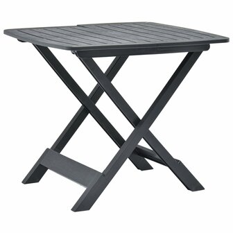Tuintafel inklapbaar 79x72x70 cm kunststof antraciet 1