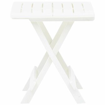 Tuintafel inklapbaar 45x43x50 cm kunststof wit  3