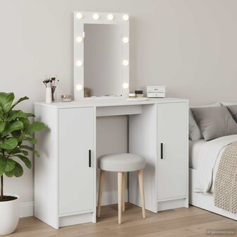 Kaptafel met opslag Wit 102 x 33 x 135 cm Bewerkt hout 1