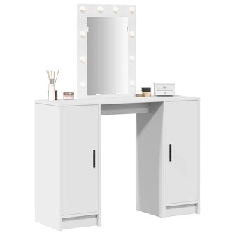 Kaptafel met opslag Wit 102 x 33 x 135 cm Bewerkt hout 3