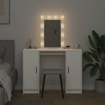 Kaptafel met opslag Wit 102 x 33 x 135 cm Bewerkt hout 4