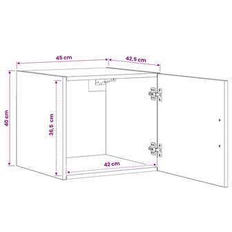 Wandkast Oud hout 45 x 42,5 x 40 cm Bewerkt hout 8