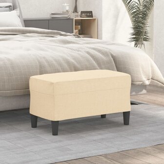 Bankje 70x35x41 cm stof cr&amp;egrave;mekleurig 1