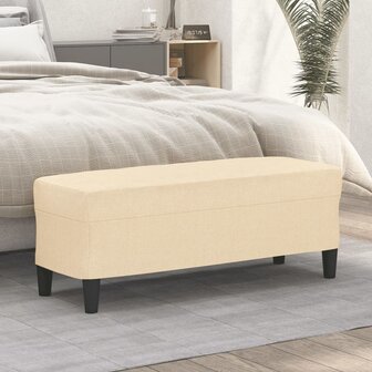 Bankje 100x35x41 cm stof cr&amp;egrave;mekleurig 1