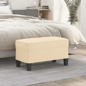 Bankje 70x35x41 cm stof cr&amp;egrave;mekleurig 1