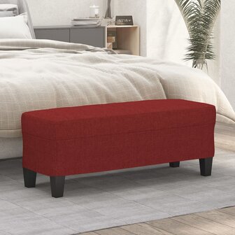 Bankje 100x35x41 cm stof wijnrood 1