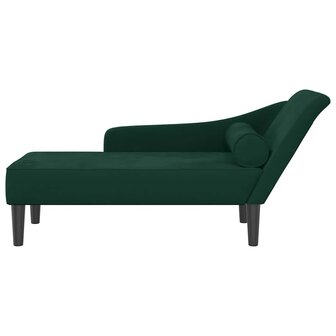 Chaise longue met kussens fluweel donkergroen 3