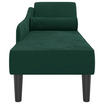 Chaise longue met kussens fluweel donkergroen 4
