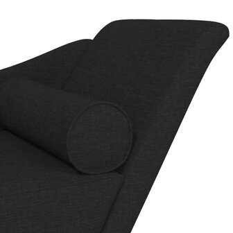 Chaise longue met kussens stof zwart 6