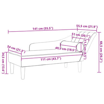 Chaise longue met kussens stof zwart 8