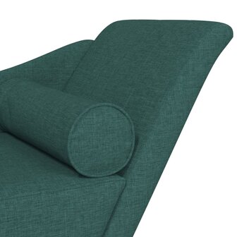Chaise longue met kussens stof donkergroen 6