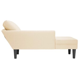 Chaise longue met kussen corduroy stof cr&amp;egrave;mekleurig 5