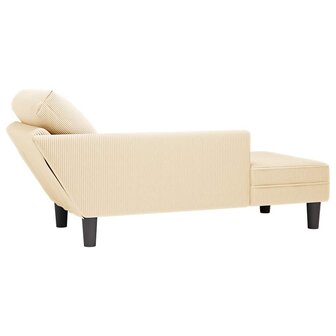 Chaise longue met kussen corduroy stof cr&amp;egrave;mekleurig 6