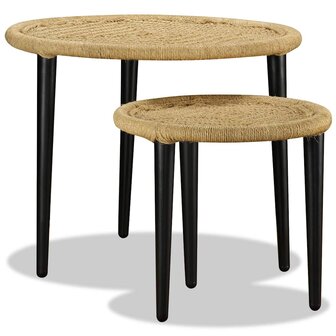 2-delige Salontafelset natuurlijk jute 3