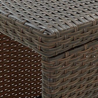 Bartafel met opbergrek 120x60x110 cm poly rattan bruin 6