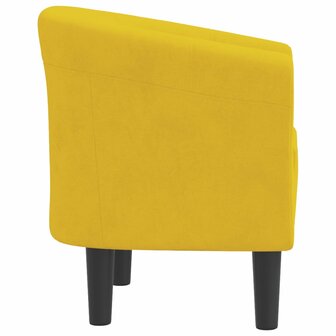 Kuipstoel fluweel geel 4