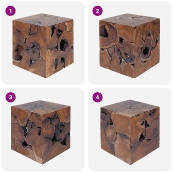 Krukken 4 st. 40x40x45 cm massief teakhout bruin 6