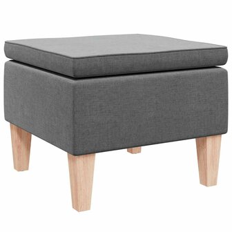 Kruk met houten poten stof donkergrijs 4