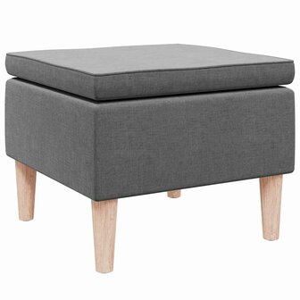 Kruk met houten poten stof donkergrijs 2