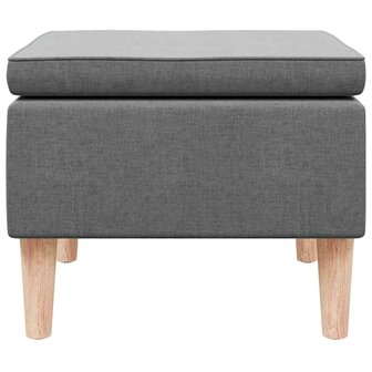 Kruk met houten poten stof donkergrijs 3